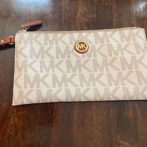Michael Kors Clutch Fulton Leather Wristlet Pvc Wallet
